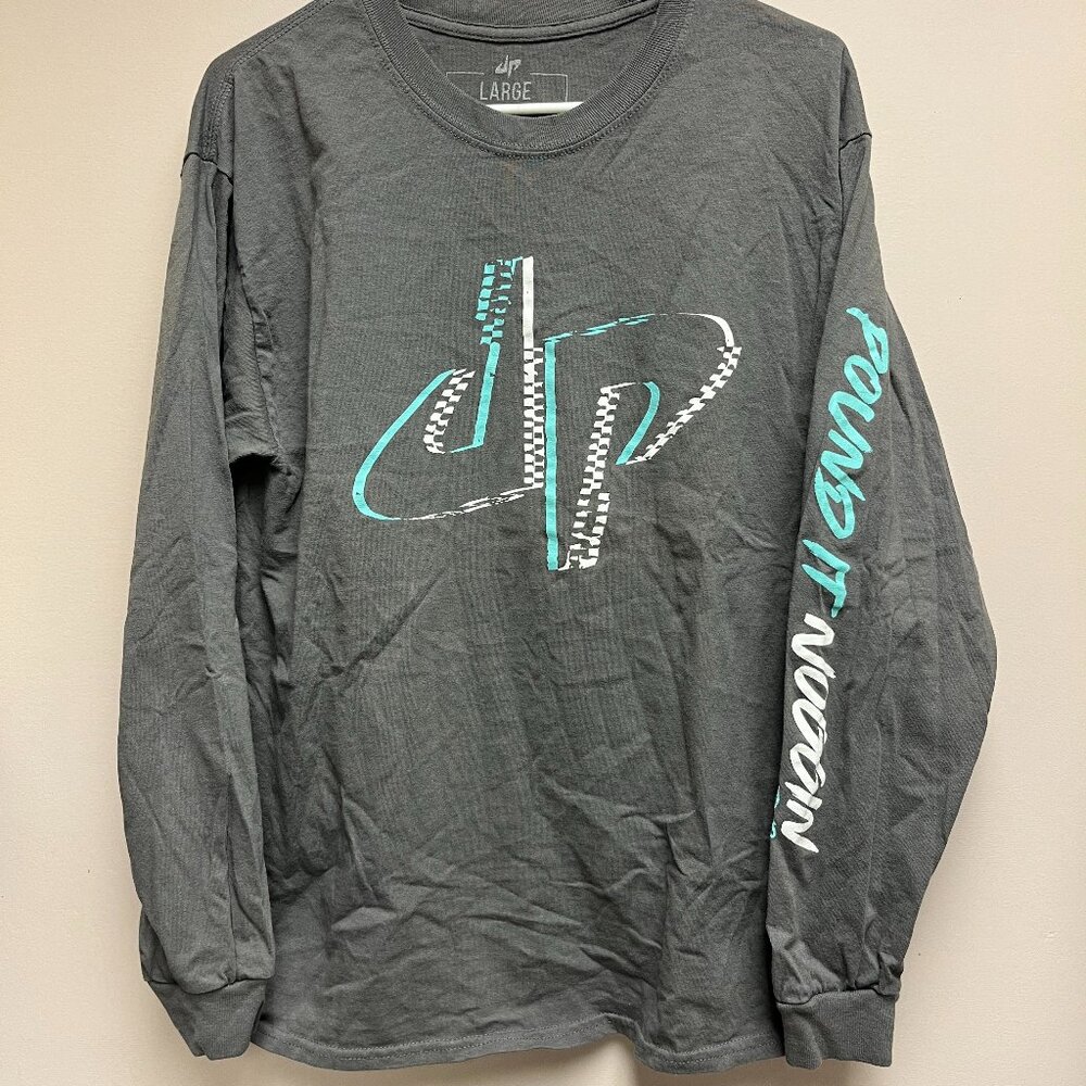 Dude Perfect Long Sleeve Shirt Mens Large Gray Tour Pound It Noggin DP Sports